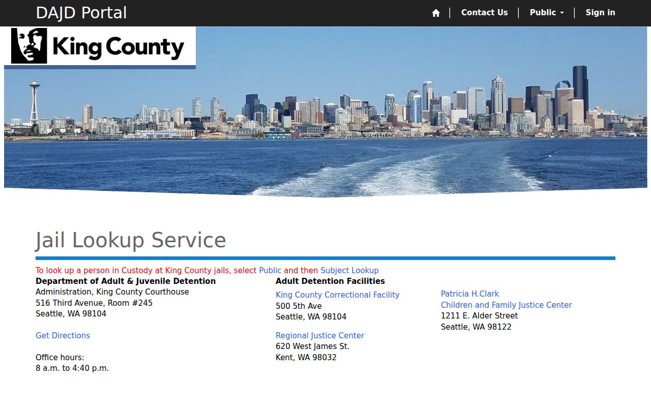 Kirkland people search King County jail subject lookup