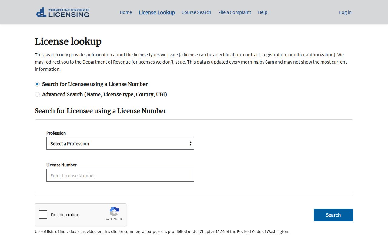 Kirkland public records Washington license search